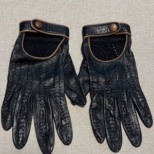 Black Leather Driving Gloves